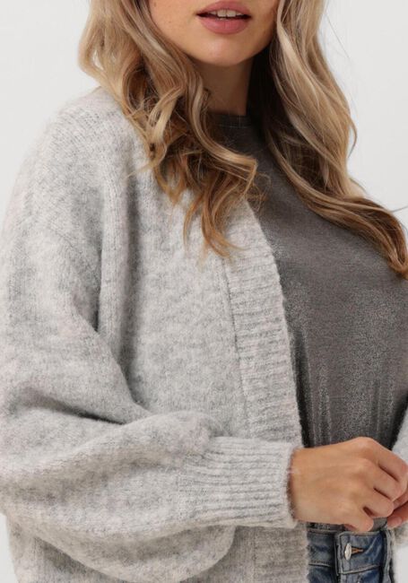 SUMMUM Gilet PUFF SLEEVE CARDIGAN COZY MELANGE KNIT en blanc - large