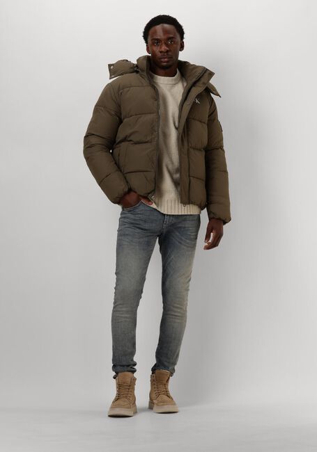 Donkergroene CALVIN KLEIN Gewatteerde jas ESSENTIALS NON DOWN JACKET - large