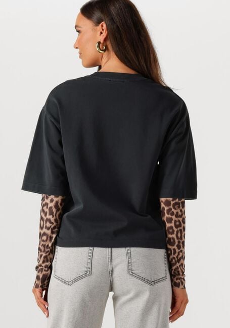 CATWALK JUNKIE T-shirt LOOSE FIT TSHIRT WITH LEOPARD MESH SLEEVES en noir - large