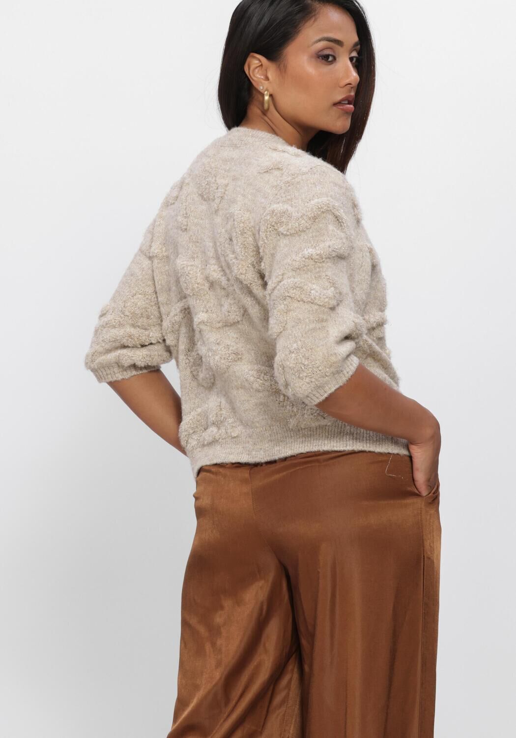 NUKUS Gilet MAGGY CARDIGAN SS en beige - large