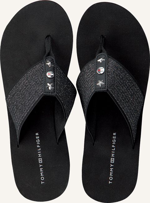 Zwarte TOMMY HILFIGER Slippers ELEVATED METALLIC BEACH SANDAL Zwarte TOMMY HILFIGER Slippers ELEVATED METALLIC BEACH SANDAL - large