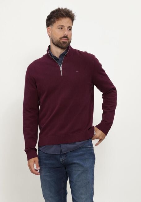 Bordeaux TOMMY JEANS Trui TJM SLM ESS LIGHT &frac14; ZIP SWTR EXT - large