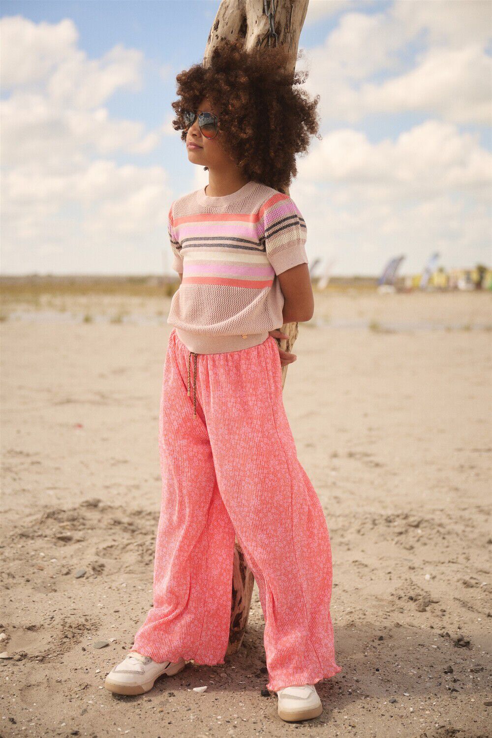 NONO Pantalon SUN DAISY PALAZZO PANTS Corail - large