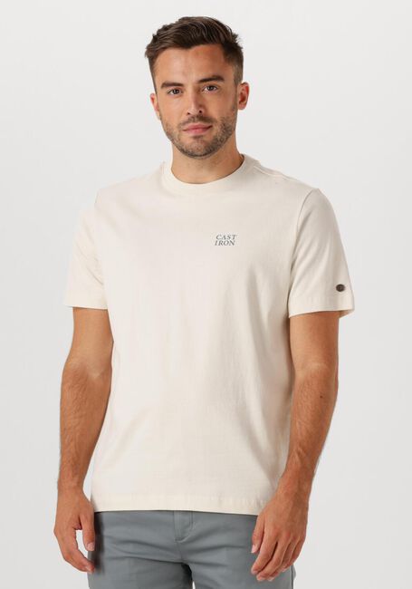 Gebroken wit CAST IRON T-shirt REGULAR FIT PEACHED JERSEY - large