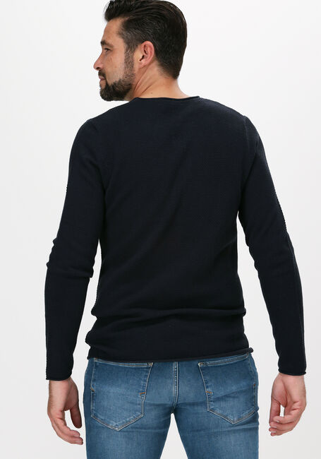 Donkerblauwe SELECTED MEN Trui ROCKY CREW NECK B WEBS - large