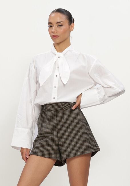 RUBY TUESDAY KARMEL POPLIN SHIRT WITH BOW COLLAR Blouses en blanc - large
