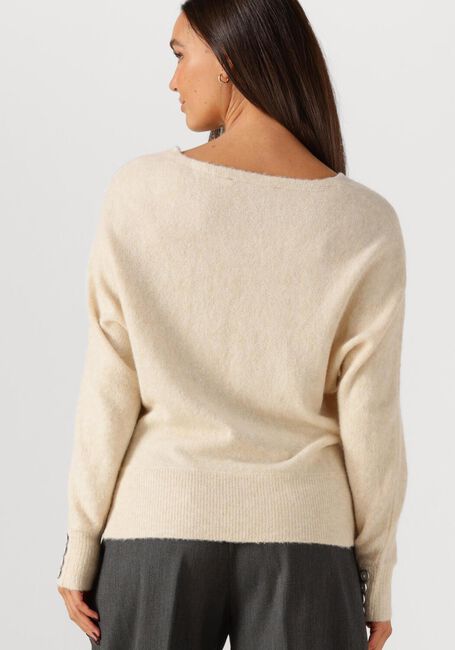 SUMMUM Pull OVERSIZED SWEATER WOOL ELASTANE BLEND KNIT Crème - large