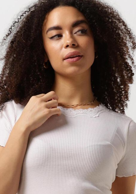ROSEMUNDE T-shirt BENITA SILK T-SHIRT W/ LACE en blanc - large