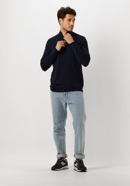 PROFUOMO Pull PULLOVER HALF ZIP Bleu foncé - large