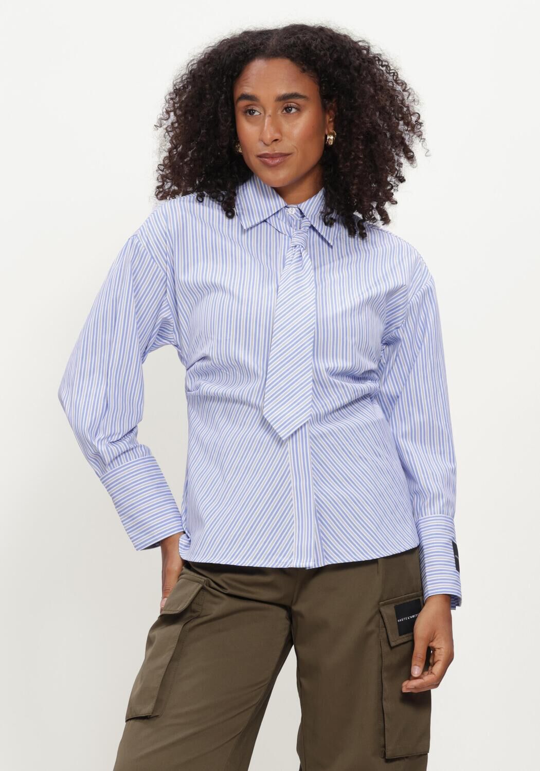 HAUTE L'AMITI&Eacute; EMMA TIE STRIPE SHIRT Blouses en bleu - large