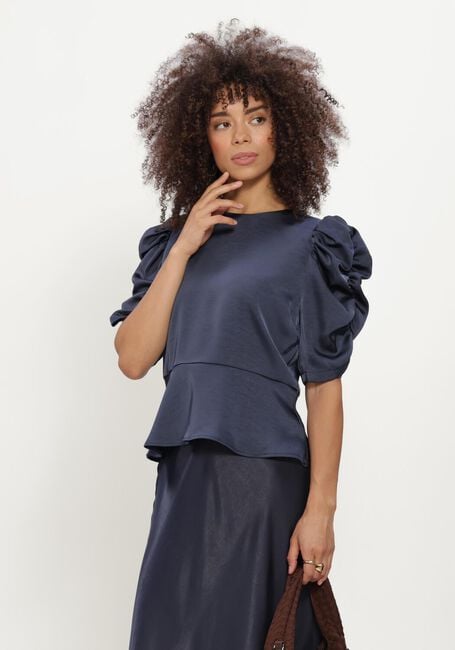 NEO NOIR BENUA HEAVY SATEEN BLOUSE Blouses Bleu fonc&eacute; - large