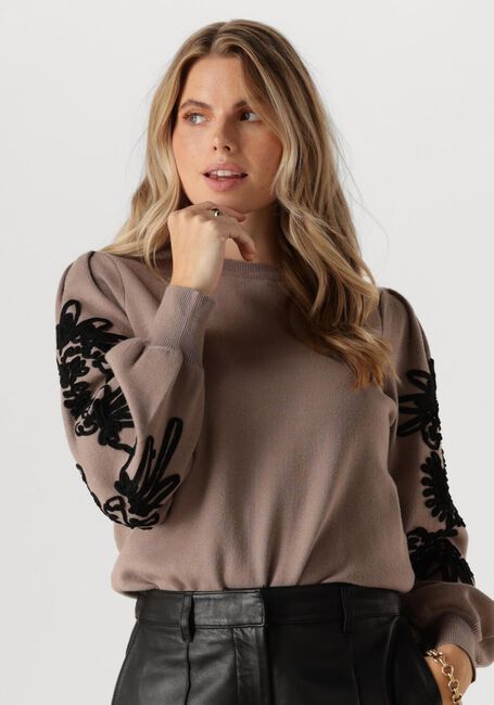 OBJECT Pull OBJJOANA L/S KNIT PULLOVER en beige - large