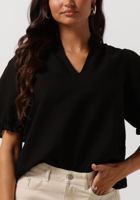 Zwarte NEO NOIR Top ODESA LINEN BLOUSE - large