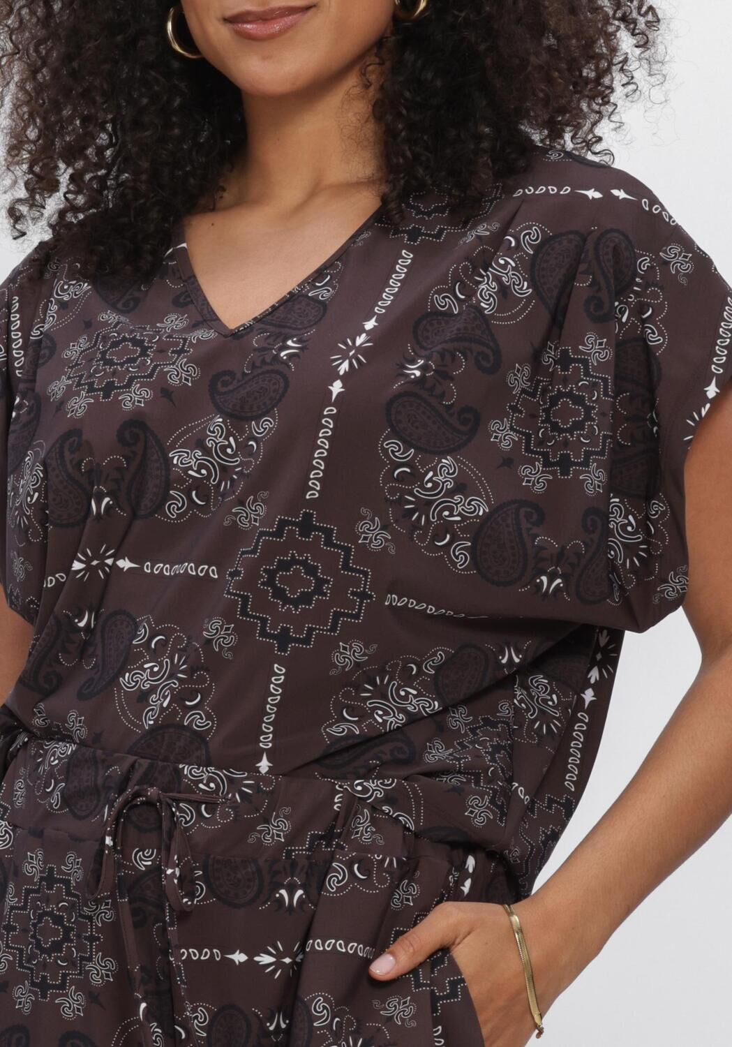 Bruine STUDIO ANNELOES Top Renske paisley vneck top - large