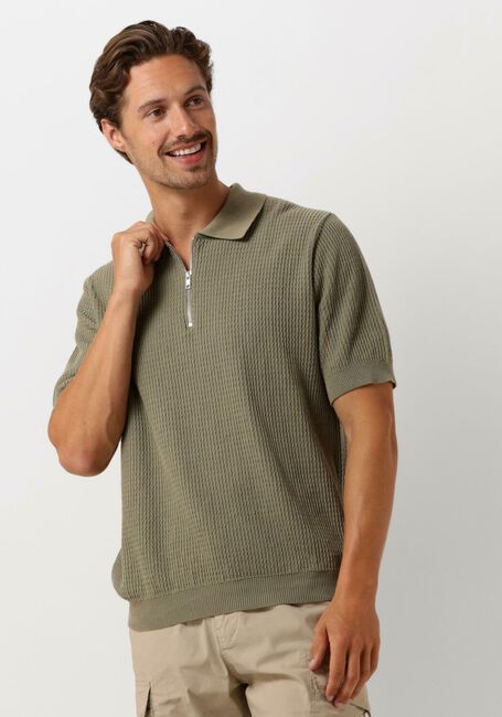 FORÉT Polo MOMENT HALF ZIP KNIT en vert - large