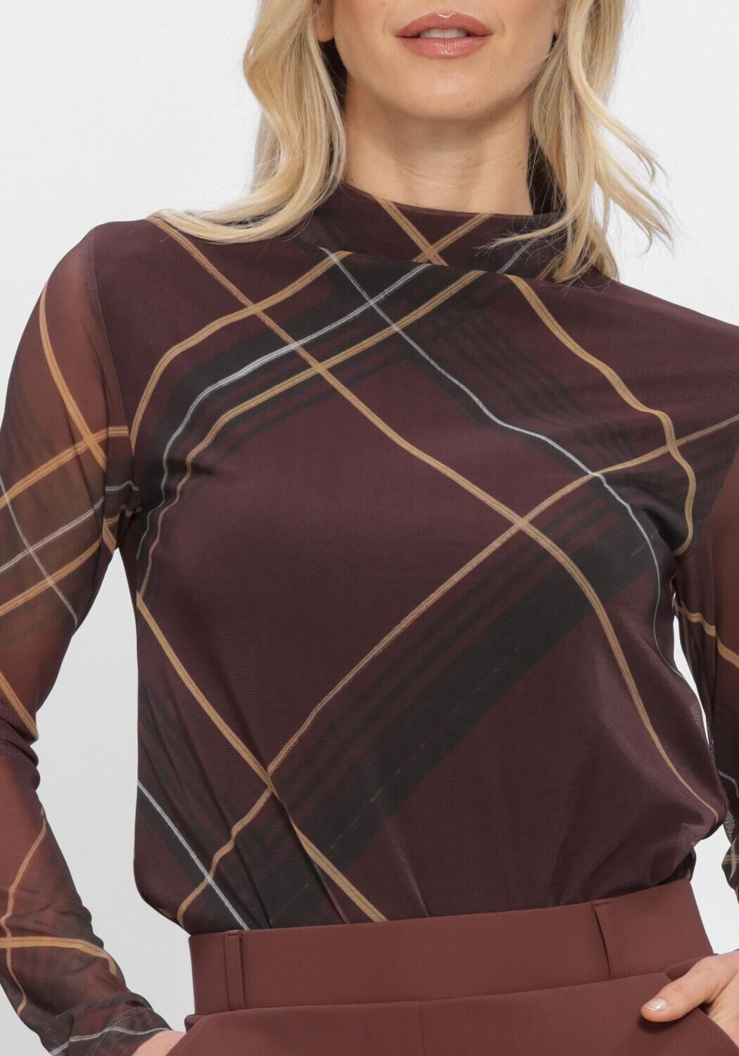 Bordeaux STUDIO ANNELOES Top Rachel check mesh top - large