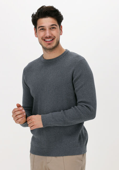 SELECTED MEN Pull SLHCAST LS KNIT CABLE CREW B C en gris - large