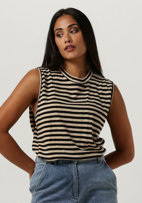 PENN & INK Haut T-SHIRT STRIPE en noir - large