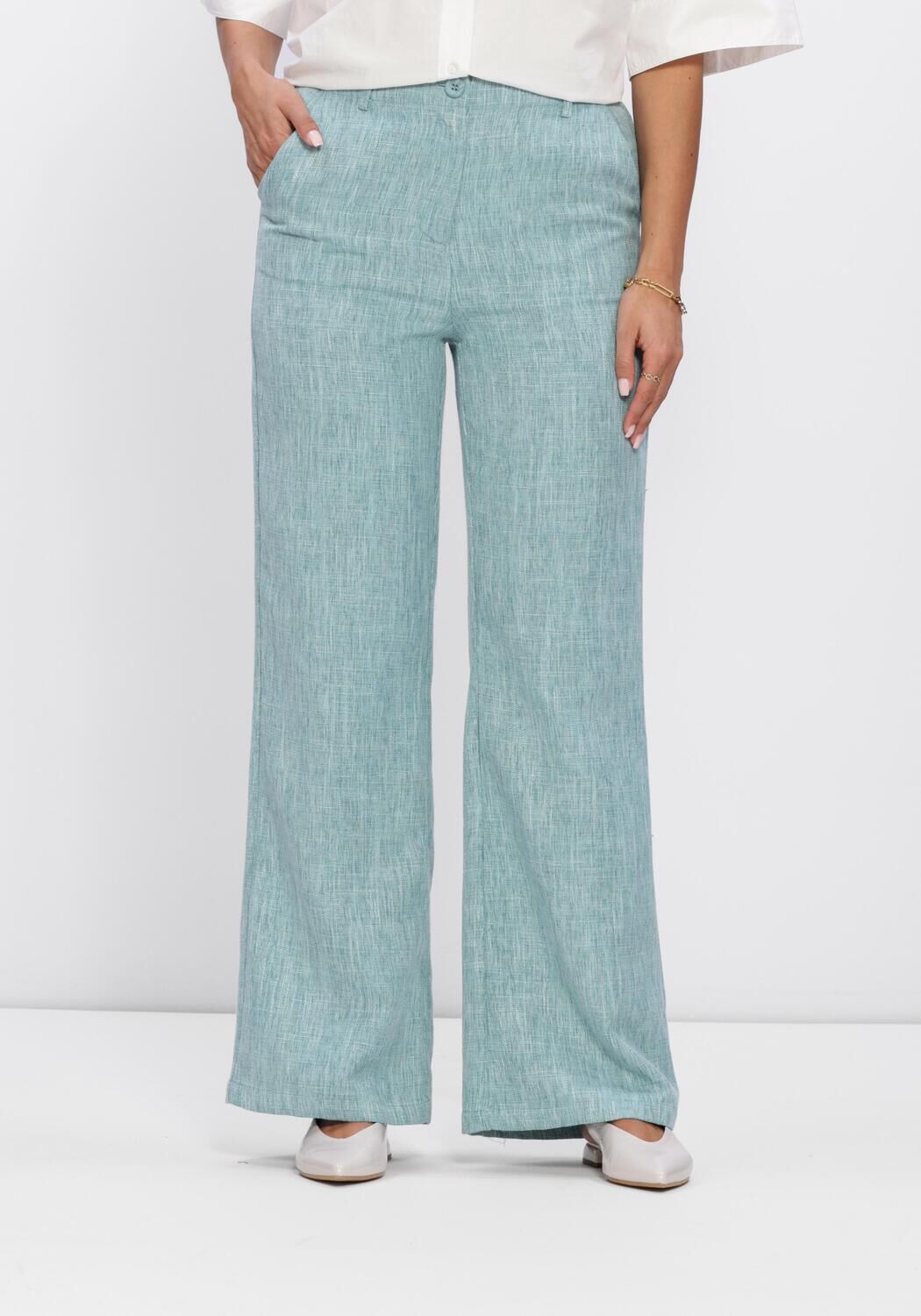 Groene YDENCE Wijde broek PANTS LEONA - large