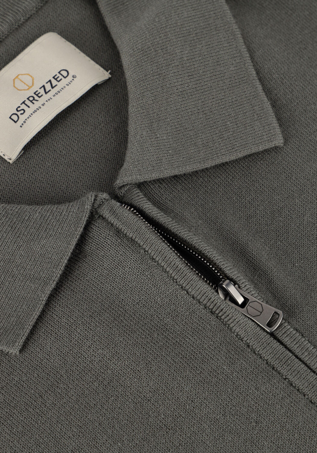 DSTREZZED Polo DORIAN ZIP POLO Vert fonc&eacute; - large