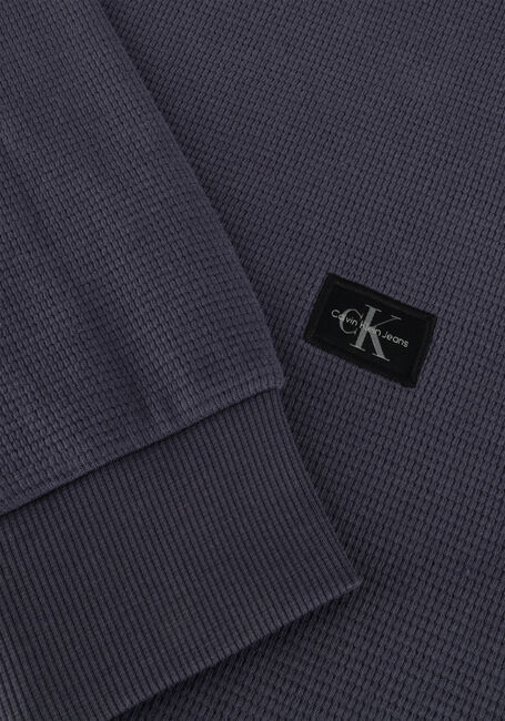 Blauwe CALVIN KLEIN Trui WOVEN LABEL WAFFLE LS TEE Blauwe CALVIN KLEIN Trui WOVEN LABEL WAFFLE LS TEE - large