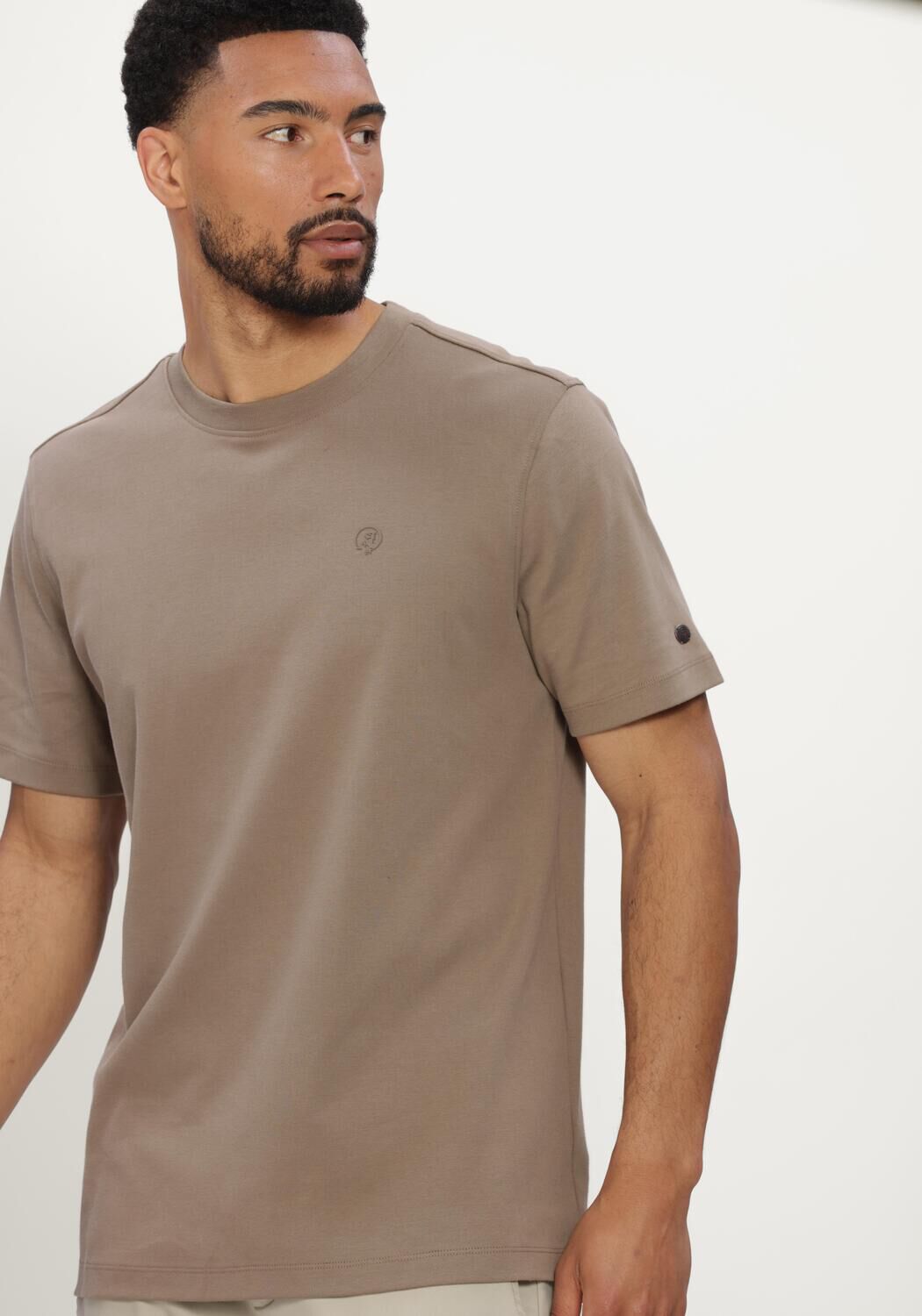 CAST IRON T-shirt SHORT SLEEVE R-NECK REGULAR FIT INTERLOCK en taupe - large