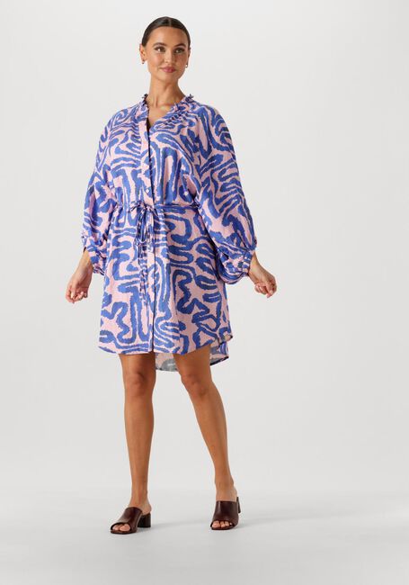 Multi POM AMSTERDAM Mini jurk DRESS WAVES PINK LINEN - large