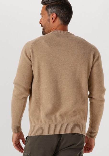 Camel BARBOUR Trui GRANGETOWN CREW NECK SWEATER - large