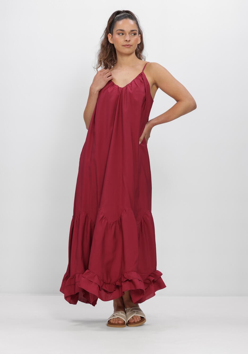 Bordeaux Y.A.S. Jurken YASSEMA STRAP LONG DRESS S. - large
