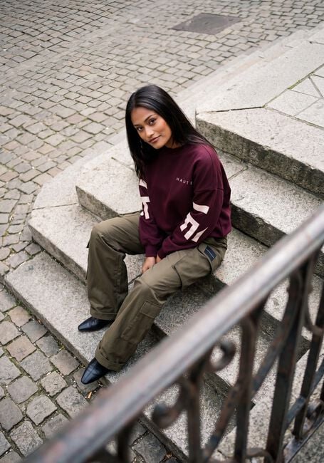 Bordeaux HAUTE L'AMITI&Eacute; Truien/vesten MAXI SPLIT LOGO SWEAT - large