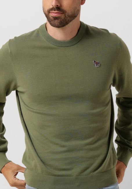 PS PAUL SMITH Pull MENS SWEATER CREW NECK ZEB BAD en vert - large