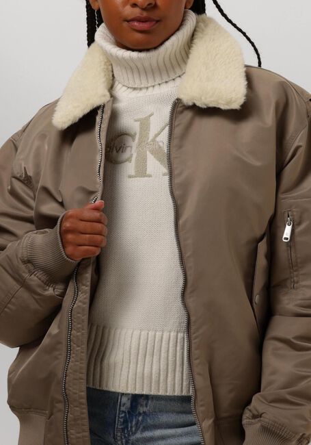 CALVIN KLEIN Jack AVIATOR SHERPA JACKET en beige - large