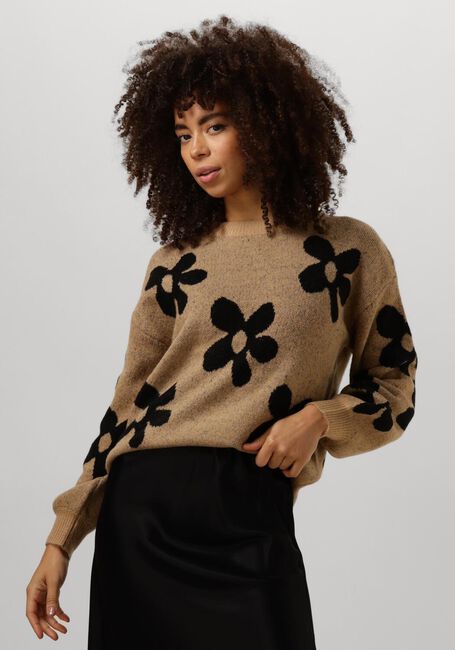 YDENCE Pull KNITTED SWEATER DAISIE en beige - large