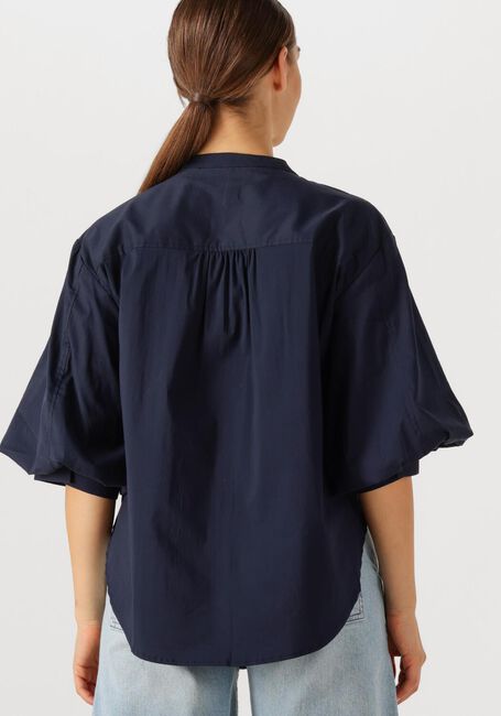 Blauwe SUMMUM  BLOUSE COTTON STRETCH - large