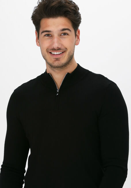 PUREWHITE Pull ESSENTIAL KNIT HALF ZIP LS en noir - large