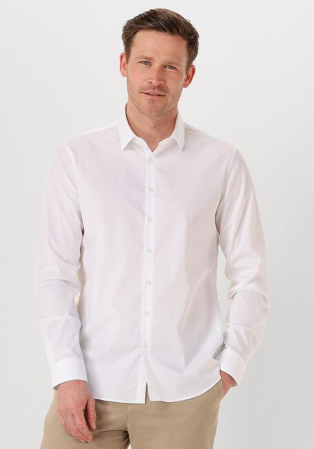 Witte CALVIN KLEIN Klassiek overhemd POPLIN STRETCH SLIM SHIRT - large