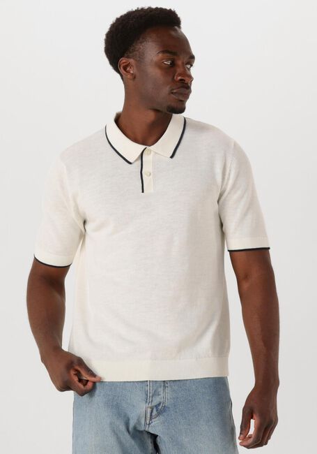 Witte SELECTED HOMME Polo SLHMATTIS SS KNIT SUN POLO - large