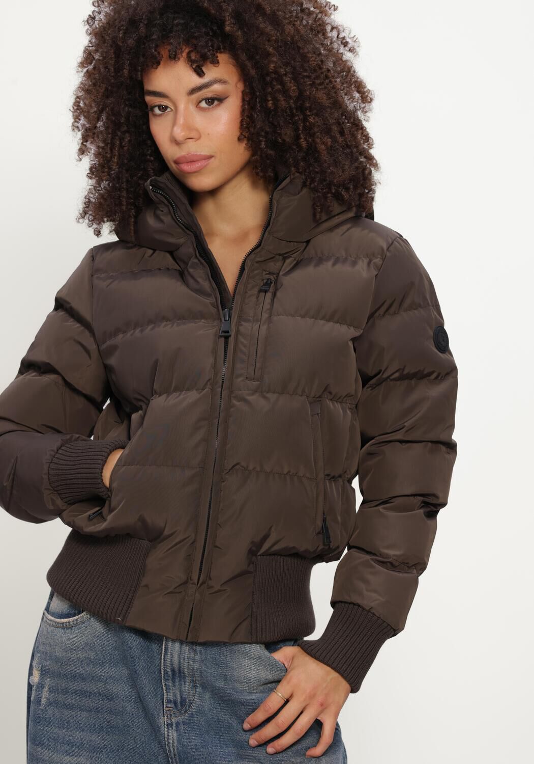 AIRFORCE Veste matelass&eacute; TATE BOMBER en marron - large