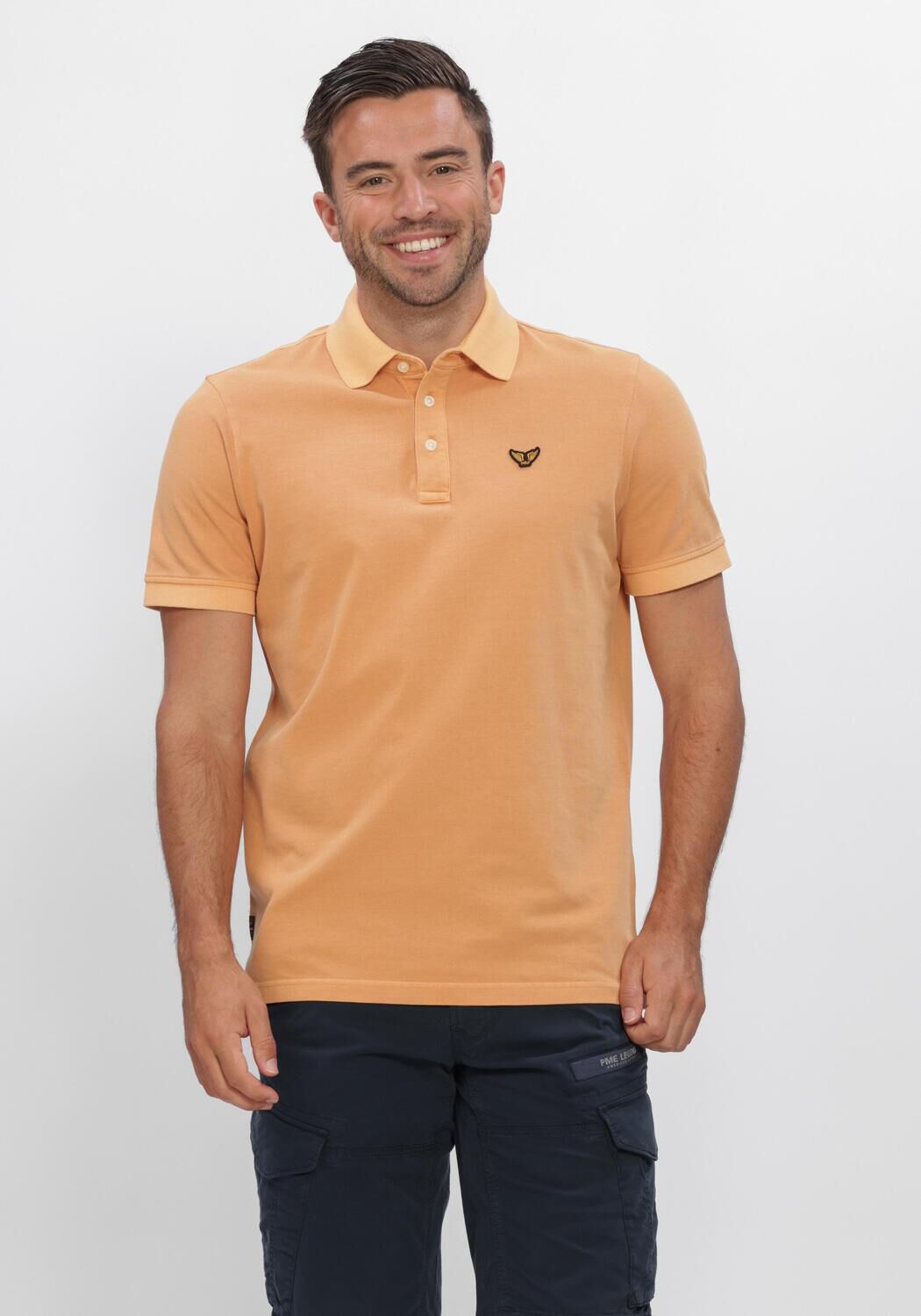 PME LEGEND Polo SHORT SLEEVE POLO PIQUE GARMENT DYED TAILWING en orange - large