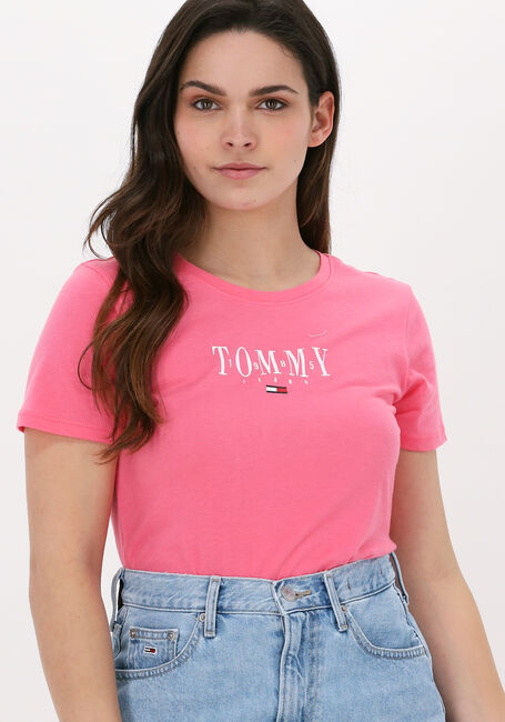 TOMMY JEANS T-shirt TJW SKINNY ESSENTIAL LOGO 1 SS en rose - large