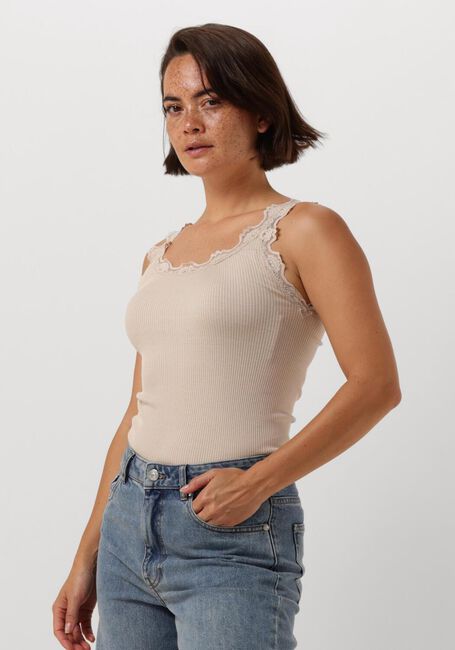 ROSEMUNDE Haut BABETTE SILK TOP W/ LACE en beige - large