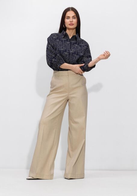 Donkerblauwe JANSEN AMSTERDAM  NURIA BLOUSE WPT 761 3/4 SLEEVE WIDE FIT - large