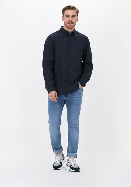 TOMMY HILFIGER Chemise d&eacute;contract&eacute; PIGMENT DYED LINEN RF SHIRT Bleu fonc&eacute; - large