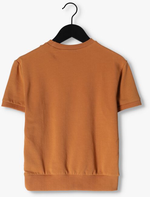 CARLIJNQ T-shirt SMILIES - SWEATER SHORT SLEEVE WT EMBROIDERY en cognac - large