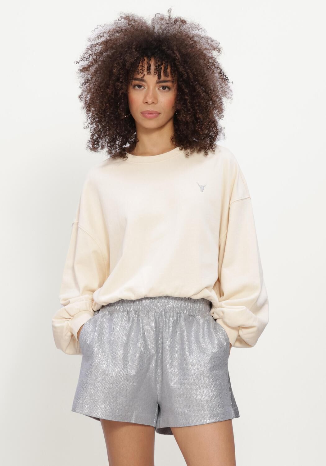Creme ALIX THE LABEL Sweater LADIES KNITTED OVERSIZED SWEATER - large