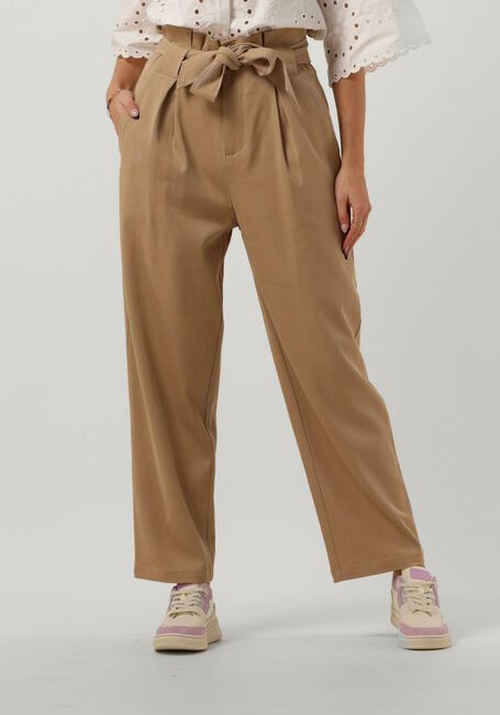 Bruine SCOTCH & SODA Pantalon DAISY - HIGH RISE STRAIGHT LEG PAPERBAG TROUSERS - large