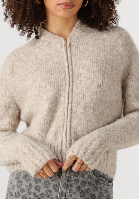 Beige BY-BAR Trui JONAS ZIPP CARDIGAN - large