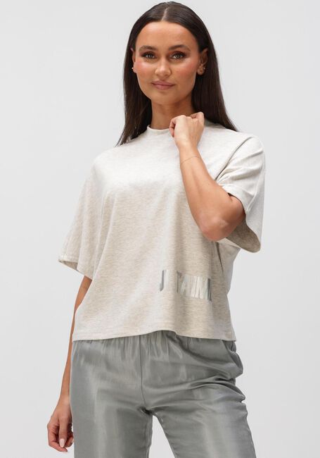 Lichtgrijze AIMEE THE LABEL T-shirt YARA TEE - large
