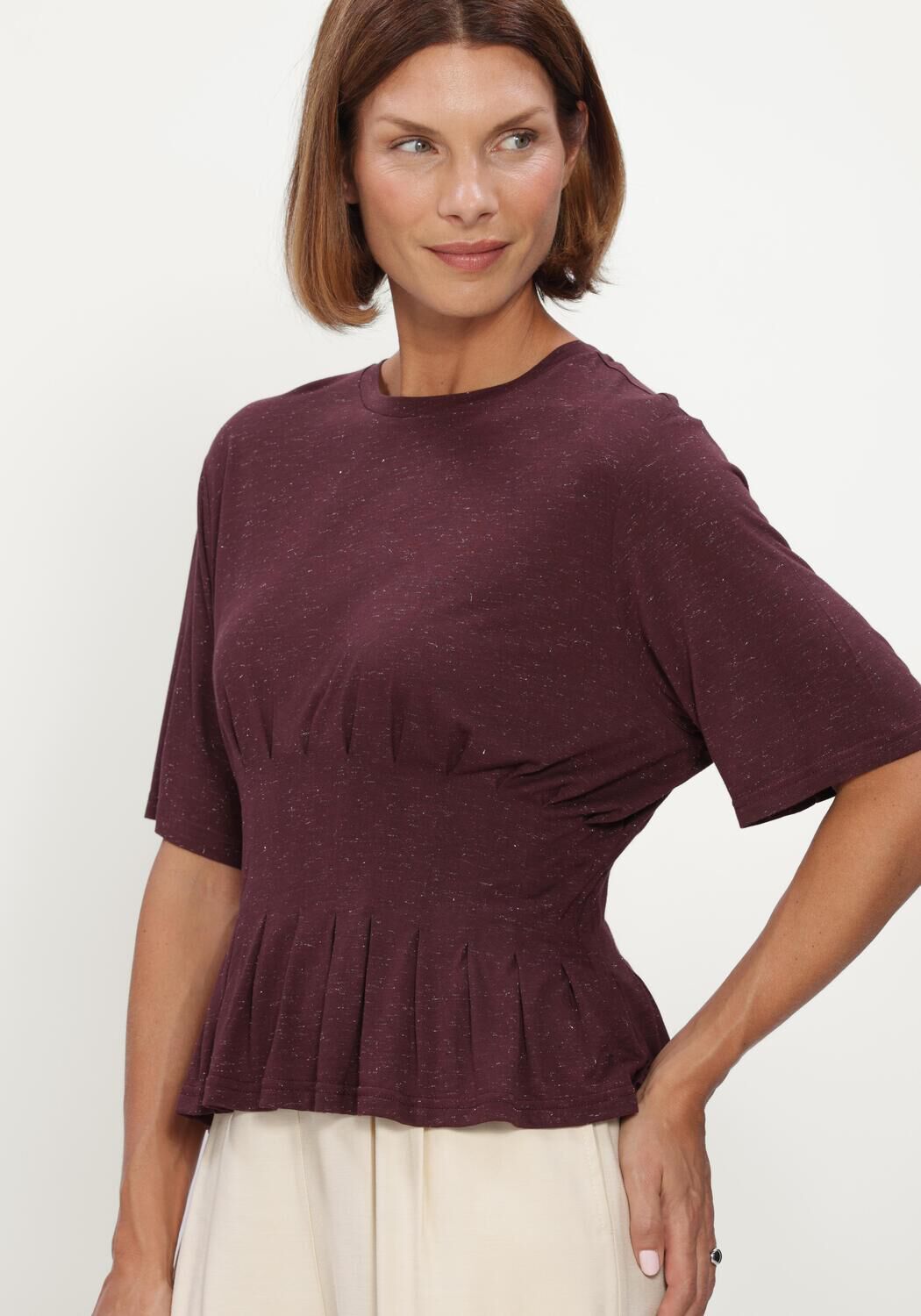 BY-BAR Haut DIVA SPARKLE TOP Bordeaux - large