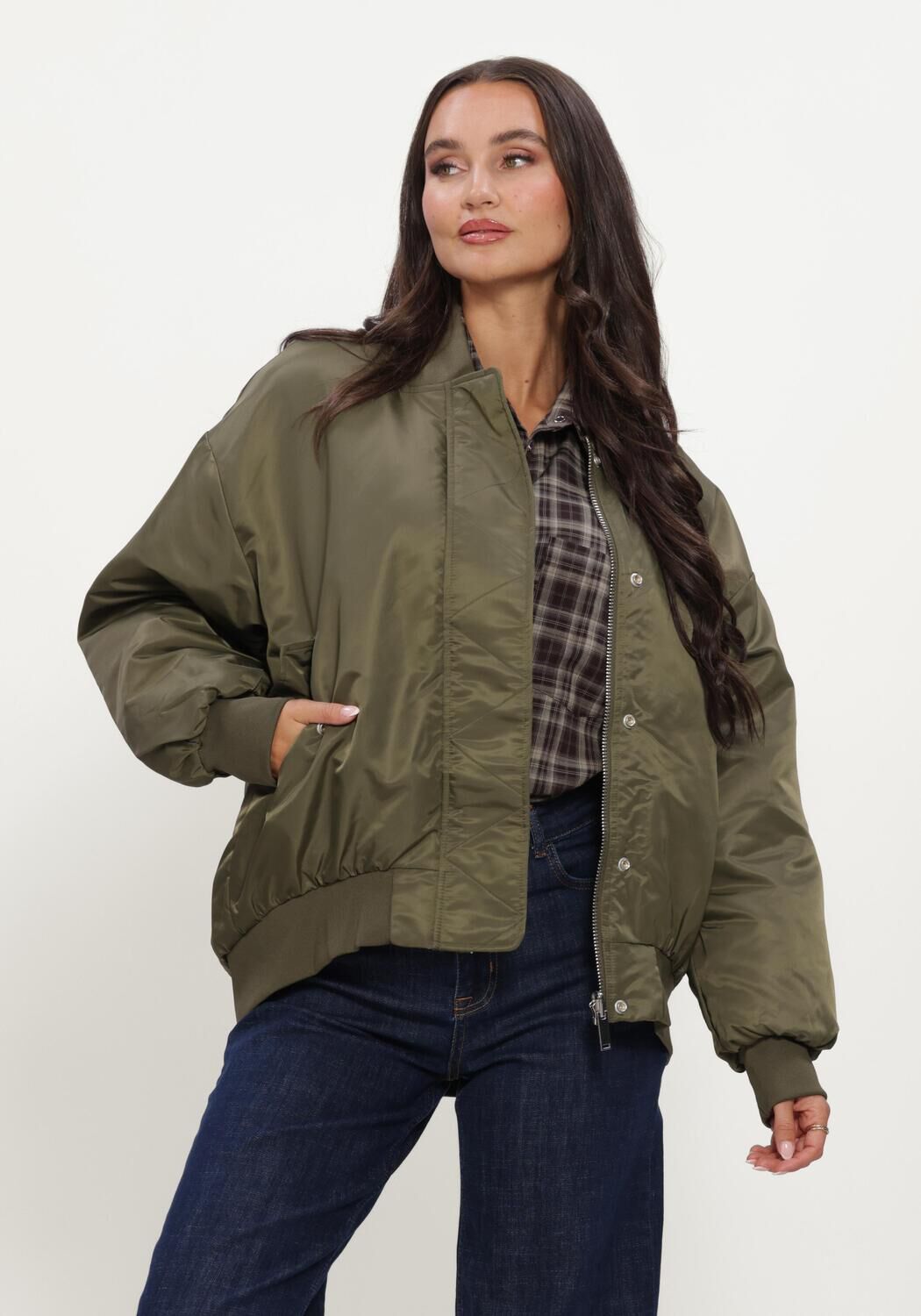 Khaki MY ESSENTIAL WARDROBE Jack HELGAMW BOMBER JACKET - large